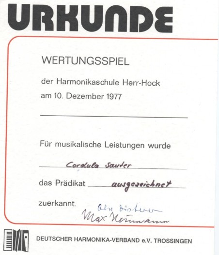 Urkunde 1977